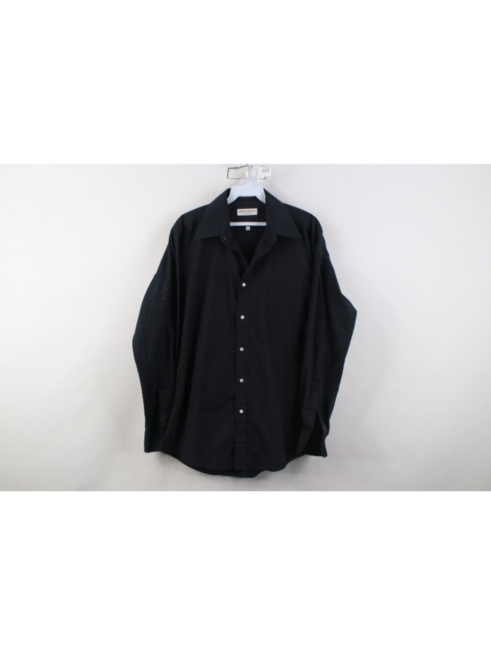 Vintage 90s Yves Saint Laurent YSL Mens 15.5 32/33 Distressed Button Shirt Black